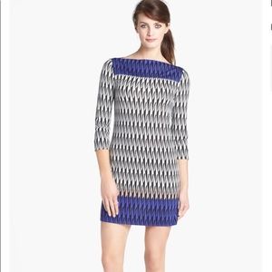 DVF Ruri Silk Shift Dress with Purple Print